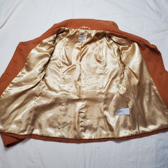 Cute Orange Blazer, 60 Vibes, Peter Pan Collar - Picture 3 of 3